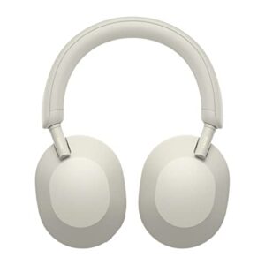 Sony WH-1000XM5 Wireless Noise Canceling Over-Ear Headphones (Silver) with Wireless Headphone Accessory (2 Items)