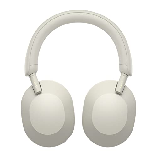 Sony WH-1000XM5 Wireless Noise Canceling Over-Ear Headphones (Silver) with Wireless Headphone Accessory (2 Items)