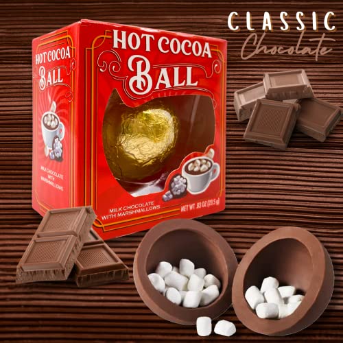 Hot Chocolate Melting Balls Assorted Variety with Salted Caramel, Peppermint, and Classic Flavors, Bulk Cocoa with Mini Marshmallows Inside, Cute Candy Stocking Stuffers Party Favor Pack of 3