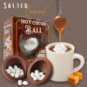 Hot Chocolate Melting Balls Assorted Variety with Salted Caramel, Peppermint, and Classic Flavors, Bulk Cocoa with Mini Marshmallows Inside, Cute Candy Stocking Stuffers Party Favor Pack of 3