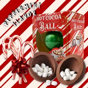 Hot Chocolate Melting Balls Assorted Variety with Salted Caramel, Peppermint, and Classic Flavors, Bulk Cocoa with Mini Marshmallows Inside, Cute Candy Stocking Stuffers Party Favor Pack of 3