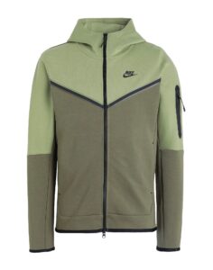 nike sportswear alligator/medium olive/black tech fleece full-zip hoodie - m