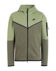nike sportswear alligator/medium olive/black tech fleece full-zip hoodie - l