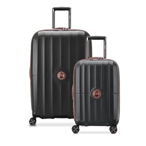 delsey paris st. tropez hardside expandable luggage with spinner wheels, black, 2-piece set (21/28)