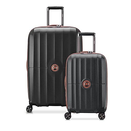 DELSEY Paris St. Tropez Hardside Expandable Luggage with Spinner Wheels, Black, 2-Piece Set (21/28)