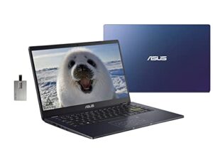 asus 2022 14'' hd laptop, intel celeron n4020 processor, 4gb ram, 64gb emmc flash memory, graphics 500, webcam, stereo speakers, peacock blue, windows 11s, 32gb usb card 4gb | 64gb emmc