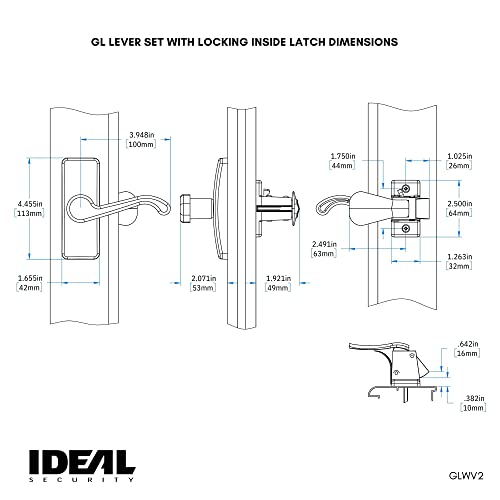 Ideal Security GL Lever Handle Set for Storm Doors and Screen Doors, Oil Rubbed Bronze