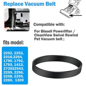 Vacuum Belt Replacement for Bissell Cleanview Swivel Pet Upright Bagless/Powerlifter Vacuum Cleaner, fits Model: 2252, 2254, 22543, 2258,2259, 2260,2316, 2739, 1793, Parts # 3031120, 32074