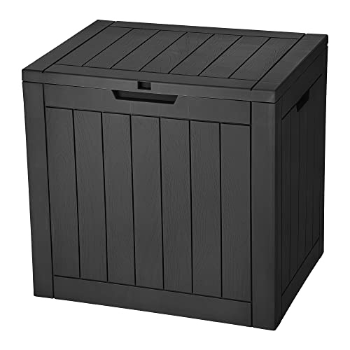 YITAHOME 120 Gallon Outdoor Storage Deck Box, Large Resin Patio Storage for Outdoor Pillows (Black) & 30 Gallon Deck Box, Outdoor Storage Box for Patio Furniture (Black)