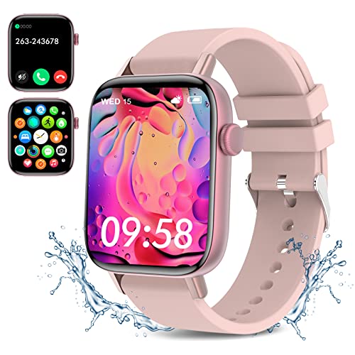 Smart Watch 1.95'' Full Touch Smart Watches for Women Smart Fitness Tracker Watch for Android iOS Phones Compatible with Answer Calls Waterproof Smartwatch with 28 Sport Activity/Sleep/Heart Rate/Step