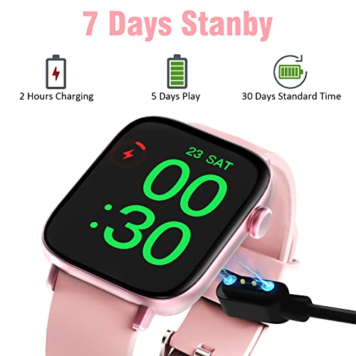 Smart Watch 1.95'' Full Touch Smart Watches for Women Smart Fitness Tracker Watch for Android iOS Phones Compatible with Answer Calls Waterproof Smartwatch with 28 Sport Activity/Sleep/Heart Rate/Step