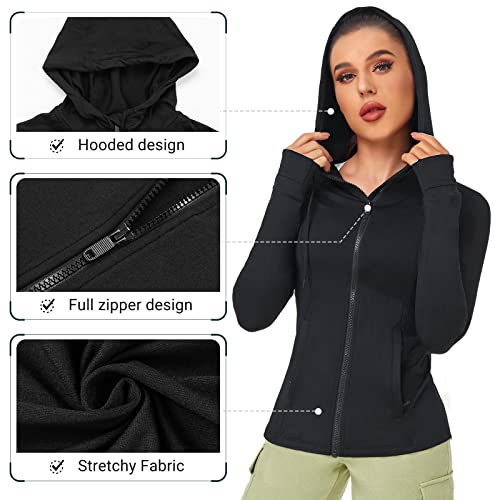 VUTRU Women's Full Zip Up Workout Hoodie Athletic Running Track Jacket