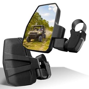 shejisi utv side mirrors, you no longer need to adjust by hand，innovative automatic reset function, for 1.5"-2.0" roll cage, compatible with polaris rzr, can am maverick, honda pioneer, kawasaki mule