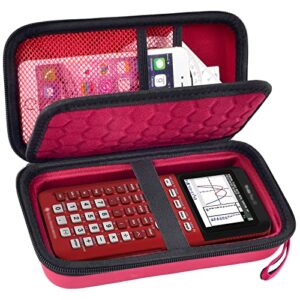 graphing calculators case compatible with texas instruments ti-84 plus/ti-83 plus ce color calculator, storage holder for ti-89/for casio fx-9750giii for ti-30xs for cables, pens, pencil-red,box only