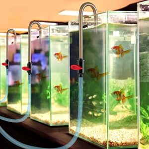 Dreyoo Aquarium Fish Tank Hook Water Changer, with Flow Switch, Quickly and Efficiently Helps Fill Your Water, Aquarium Vacuum Water Filler for Fish Tank, Suit for 1/2'', 5/8'' 3/4'' Hose