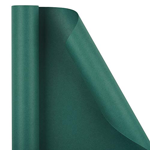 RUSPEPA Kraft Paper Roll - 17.5 inches x 32.8 feet - Recyclable Paper Perfect for Wrapping, Craft, Packing, Floor Covering, Dunnage, Parcel, Table Runner, Green