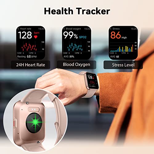 Smart Watch for Women (Answer/Make Call), Fitness Tracker with Heart Rate Blood Oxygen Sleep Monitor, 1.7" Touch Screen Smart Watch for Android iPhone iOS with Alexa Built-in, IP68 Waterproof