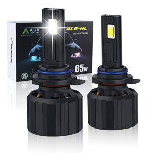 alla lighting 16000lms brightest hb3 9005 led headlights bulbs, 6000k~6500k xenon white, xtreme super bright high, low beam conversion kits headlamps replacement