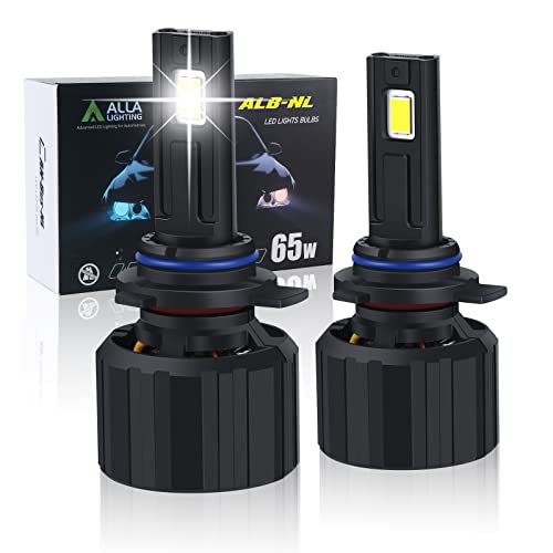 Alla Lighting 16000Lms Brightest HB3 9005 LED Headlights Bulbs, 6000K~6500K Xenon White, Xtreme Super Bright High, Low Beam Conversion Kits Headlamps Replacement