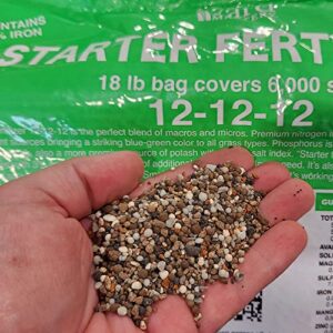 12-12-12 Starter Fertilizer with 3% Iron and Bio-Nite - 45lbs Covers 15,000 Square Feet Granular Lawn Fertilizer 12% Ammonium Sulfate, 12% Phosphorous, 12% Potassium with Micronutrients