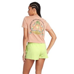 Volcom Women's Strutin Stone Elastic Waist Short, Island Green, Large