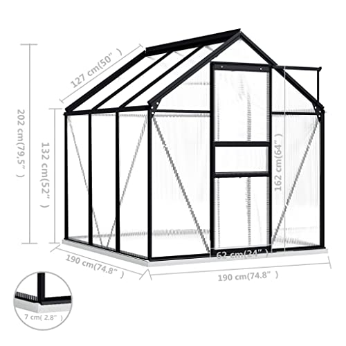 YEZIYIYFOB 6x6x6.7 FT Greenhouse Plastic Shed Green House for Plants Greenhouses for Outdoors Outside Heavy Duty Prefab House Garden Shed Aluminum Frame Polycarbonate Panels UV-Resistant 213 ft³