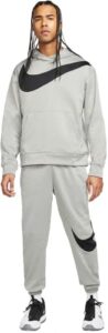 nike "therma" men's basketball pullover hoodie (dm0992-063) dark grey heather/black, size: large