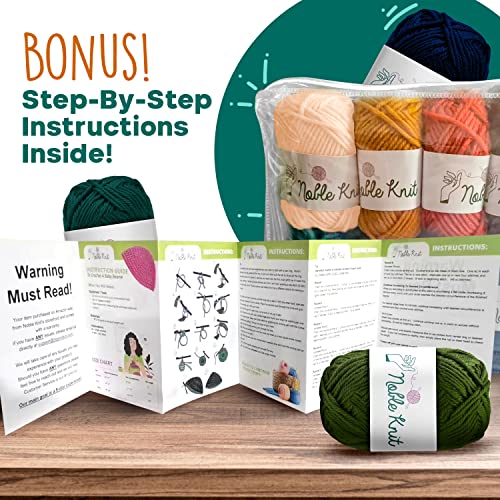 Noble Knit Acrylic Yarn for Crocheting | Amigurumi Crochet Kit for Beginners Kid Adults | 16 Skeins 20g 3 DK (Light) Yarn for Knitting, Crochet Yarn Set with 2 Hooks, 2 Needles, 8 Stitch Markers