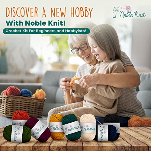 Noble Knit Acrylic Yarn for Crocheting | Amigurumi Crochet Kit for Beginners Kid Adults | 16 Skeins 20g 3 DK (Light) Yarn for Knitting, Crochet Yarn Set with 2 Hooks, 2 Needles, 8 Stitch Markers