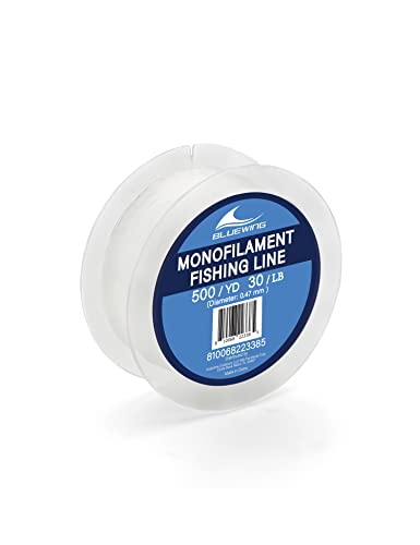 BLUEWING Monofilament Fishing Line Clear Invisible Thin Diameter Fishing String Mono Fishing Line, Dia.0.47mm*500YD*30LB