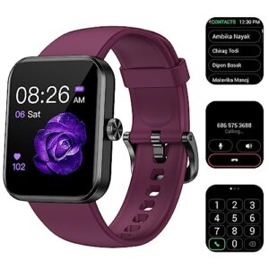 gersvar smart watch bluetooth calling (answer/make call) 42mm touch screen, 100 sports modes fitness tracker with heart rate monitor blood oxygen ip68 waterproof,compatible with android ios