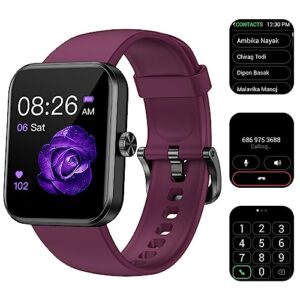 GERSVAR Smart Watch Bluetooth Calling (Answer/Make Call) 42mm Touch Screen, 100 Sports Modes Fitness Tracker with Heart Rate Monitor Blood Oxygen IP68 Waterproof,Compatible with Android iOS