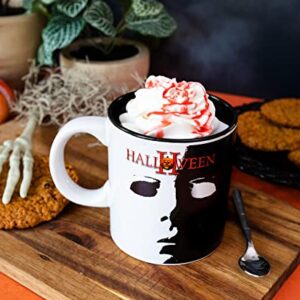 Halloween II Michael Myers Face Ceramic Mug | Large 20-Ounce Coffee Cup For Espresso, Tea