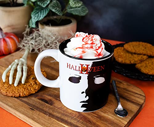 Halloween II Michael Myers Face Ceramic Mug | Large 20-Ounce Coffee Cup For Espresso, Tea