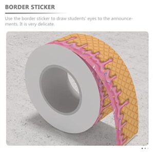 65.6Ft Bulletin Board Borders Ice Cream Border Stickers Classroom Border Trim for Bulletin Board, Blackboard, White Board Decoration Classroom Offices Supplies