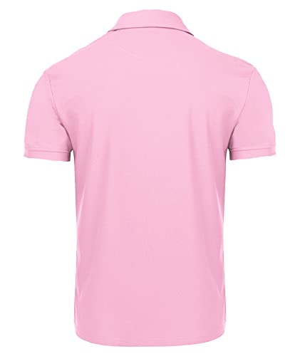 ZITY Mens Polo Shirt Short Sleeve Sports Golf Tennis T-Shirt 012-Pin 3XL Pink