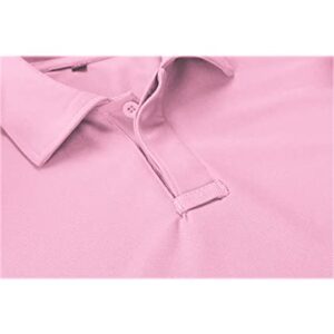 ZITY Mens Polo Shirt Short Sleeve Sports Golf Tennis T-Shirt 012-Pin 3XL Pink