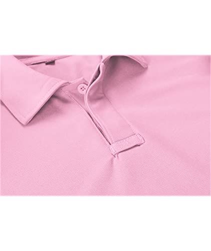 ZITY Mens Polo Shirt Short Sleeve Sports Golf Tennis T-Shirt 012-Pin 3XL Pink