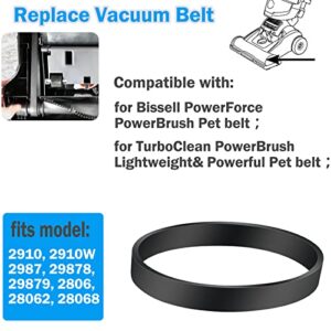 Vacuum Belt Replacement for Bissell PowerForce PowerBrush Pet and TurboClean PowerBrush Lightweight Pet Vacuum Cleaner, fits Model: 2910, 2910W, 2987, 29878, 29879, 2806, 28062, 28068 Carpet Cleaner