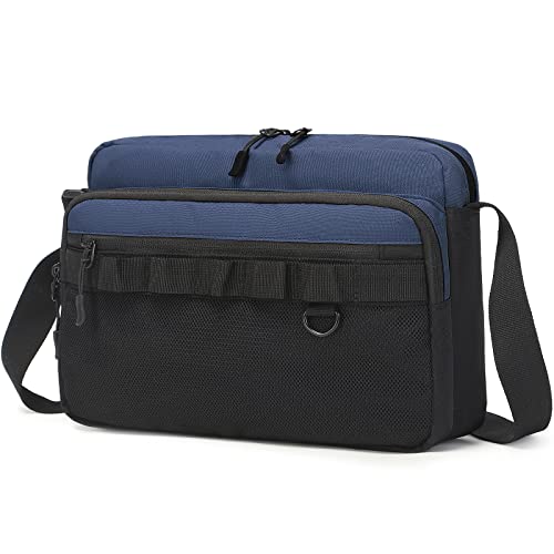 El-fmly Messenger Bag for Men Women, Multi-pocket Crossbody Shoulder Bag for Daily Use, Outdoor, Sports, Travel (Navy Blue)