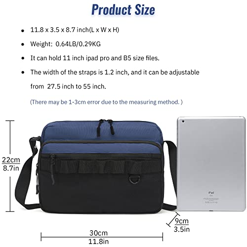 El-fmly Messenger Bag for Men Women, Multi-pocket Crossbody Shoulder Bag for Daily Use, Outdoor, Sports, Travel (Navy Blue)