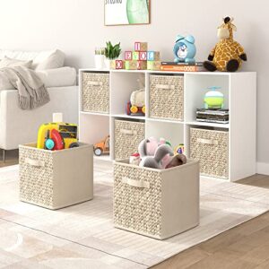 Wisdom Star 6 Pack Fabric Storage Cubes with Handle, Foldable 13x13 Inch Large Cube Storage Bins, Storage Baskets for Shelves, Storage Boxes for Organizing Closet Bins