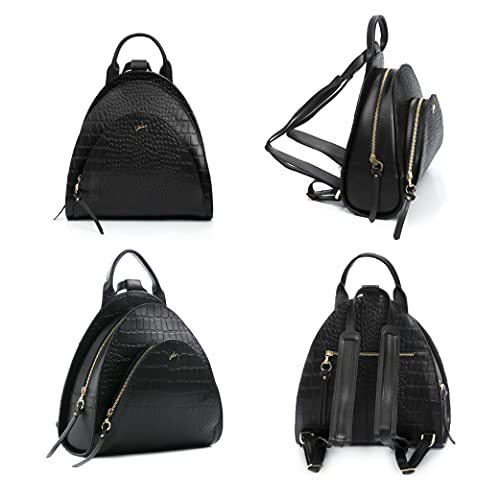 VELEZ Full Grain Leather Mini Backpack + Black Purses For Women