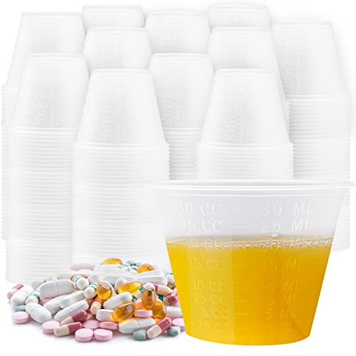 Pruvade 100 Pack 1-oz. Disposable Medicine Cups with Graduated Dosage Lines for Pills or Liquid, 100 Bulk Pack, Single Serve Measuring for Home, Nurse, Hospital, Medical Care |100 Pack