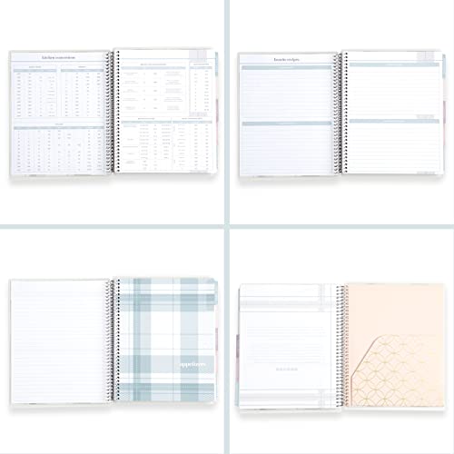 Erin Condren 7" x 9" Spiral Bound Recipe Notebook Including 5 Tabs For Organization, Two-Sided Pocket Folder, Sturdy Laminate Cover, 80 lb. Thick Mohawk Paper