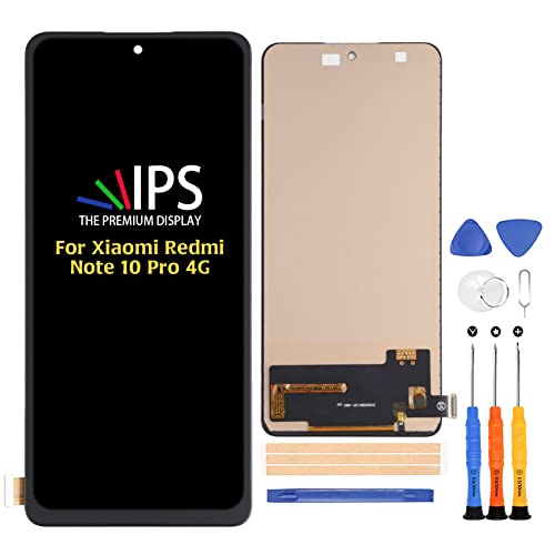 A-MIND for Xiaomi Redmi Note 10 Pro 4G/Redmi Note 10 Pro Max/Redmi Note 10 Pro Screen Replacement(Not Original) Touch Screen Digitizer LCD Display Full Assembly Repair Kits,with Tools