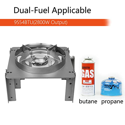 CNKLSUN Camping Stove, Windshield Propane or Butane Gas Stove Portable Stove Collapsible with Carrying Bag for Outdoor Backpacking Hiking and Picnic
