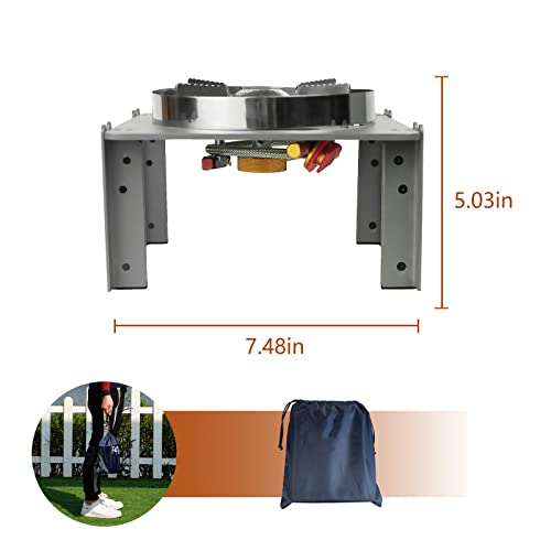 CNKLSUN Camping Stove, Windshield Propane or Butane Gas Stove Portable Stove Collapsible with Carrying Bag for Outdoor Backpacking Hiking and Picnic