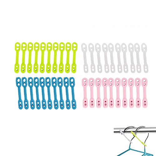 JCYUANI 40Pcs Hanger Hook Anti-Slip Silicone Fixing Buckle Used to Prevent The Clothes Rack from Being Bown Off by The Wind Any Sape of Cothes Drying Rod Can be Used