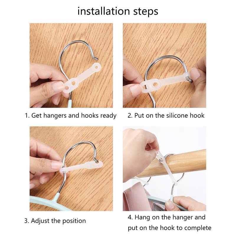 JCYUANI 40Pcs Hanger Hook Anti-Slip Silicone Fixing Buckle Used to Prevent The Clothes Rack from Being Bown Off by The Wind Any Sape of Cothes Drying Rod Can be Used